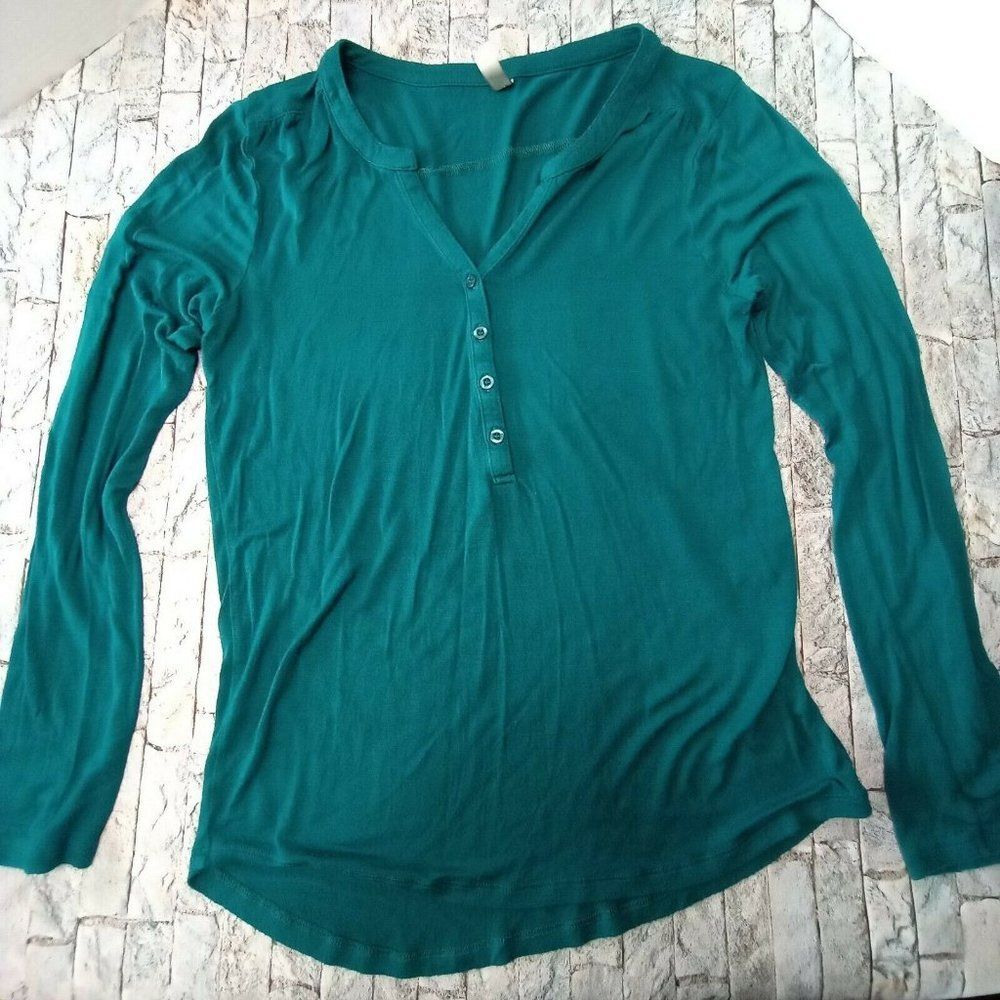 Women's Size Large Glitz Dark Teal Long Sleeve Top
